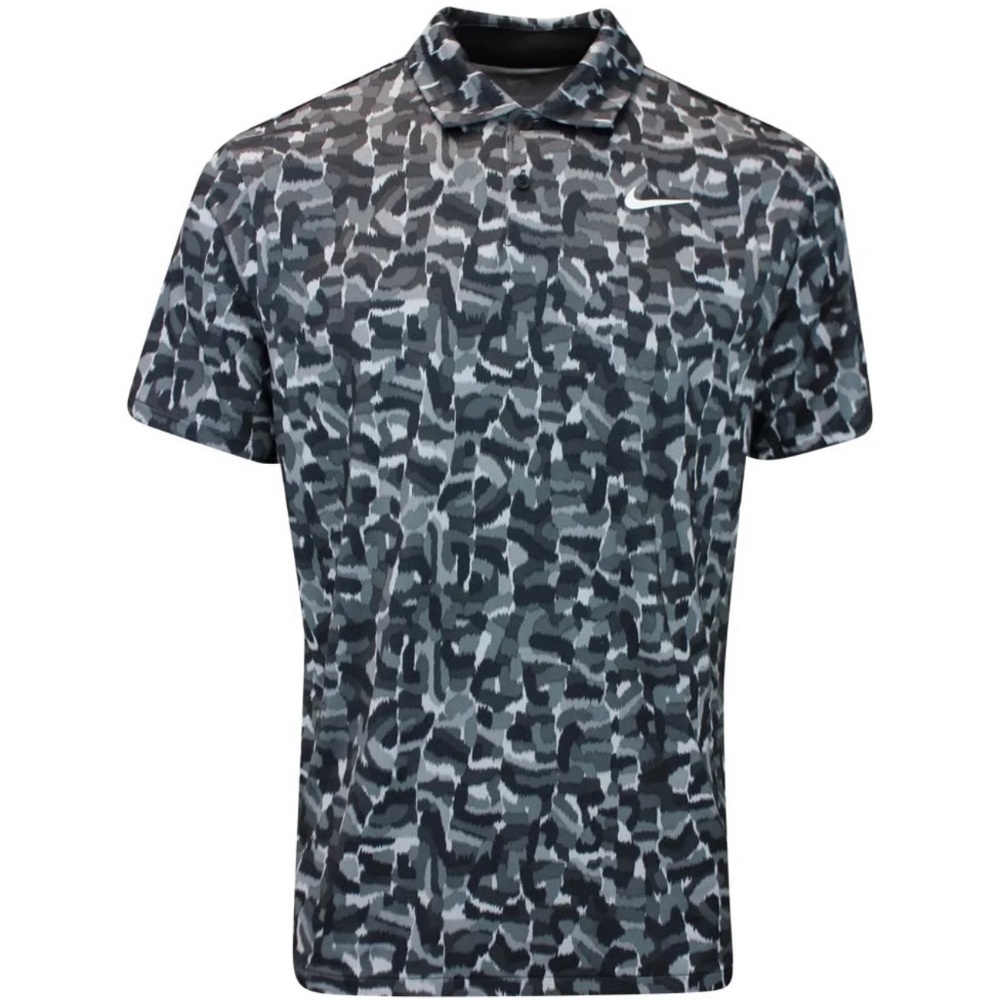 Nike Tour Dri-Fit Confetti Print Golf Polo FD5939-077 (Grey/Black)
